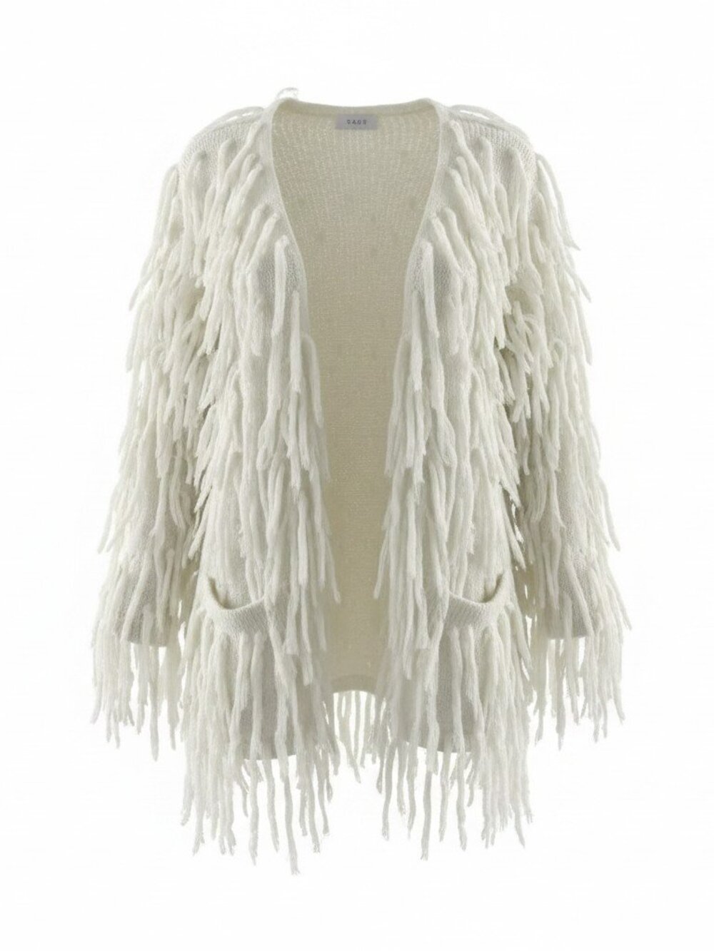 NWOT Sage The Label Off White Fringed Cardigan Sweater OS